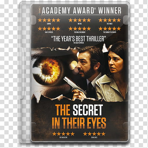 Movie Icon Mega , The Secret in Their Eyes, The Secret in their Eyes DVD case transparent background PNG clipart