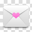 Girlz Love Icons , mail-inbox, white and pink envelope transparent background PNG clipart
