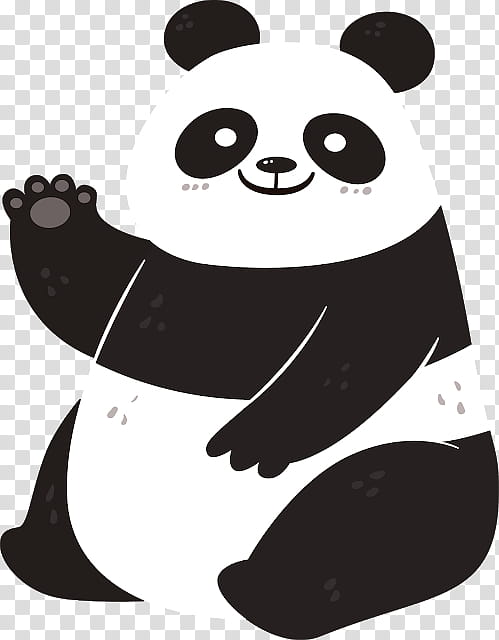 Hello Kitty, Giant Panda, Bear, Hello Panda, Cuteness, Cartoon, Blackandwhite, Finger transparent background PNG clipart