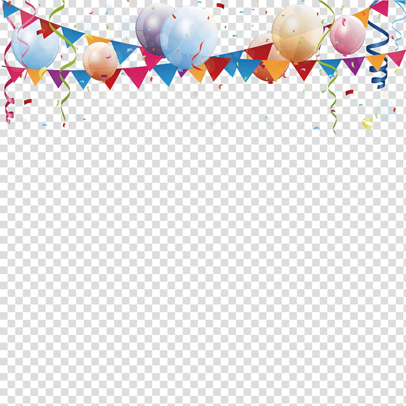 Birthday Party, Birthday
, Balloon, Flag, Petal, Line, Party Supply, Confetti transparent background PNG clipart