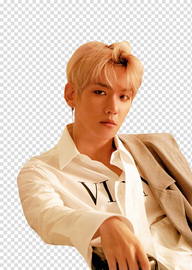 Baekhyun Lined Magazine, man in white dress shirt transparent background PNG clipart