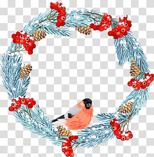 Christmas decoration, Watercolor, Paint, Wet Ink, Wreath, Ornament, Plant, Interior Design transparent background PNG clipart thumbnail