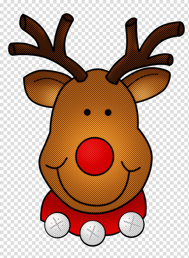 Reindeer, Cartoon, Red, Nose, Head, Snout transparent background PNG clipart