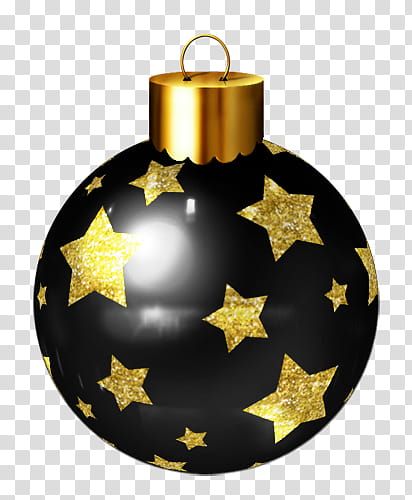 Christmas balls, black and yellow star print ceramic vase transparent background PNG clipart