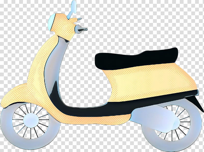 vehicle yellow motor vehicle riding toy mode of transport, Pop Art, Retro, Vintage, Kick Scooter, Automotive Wheel System transparent background PNG clipart