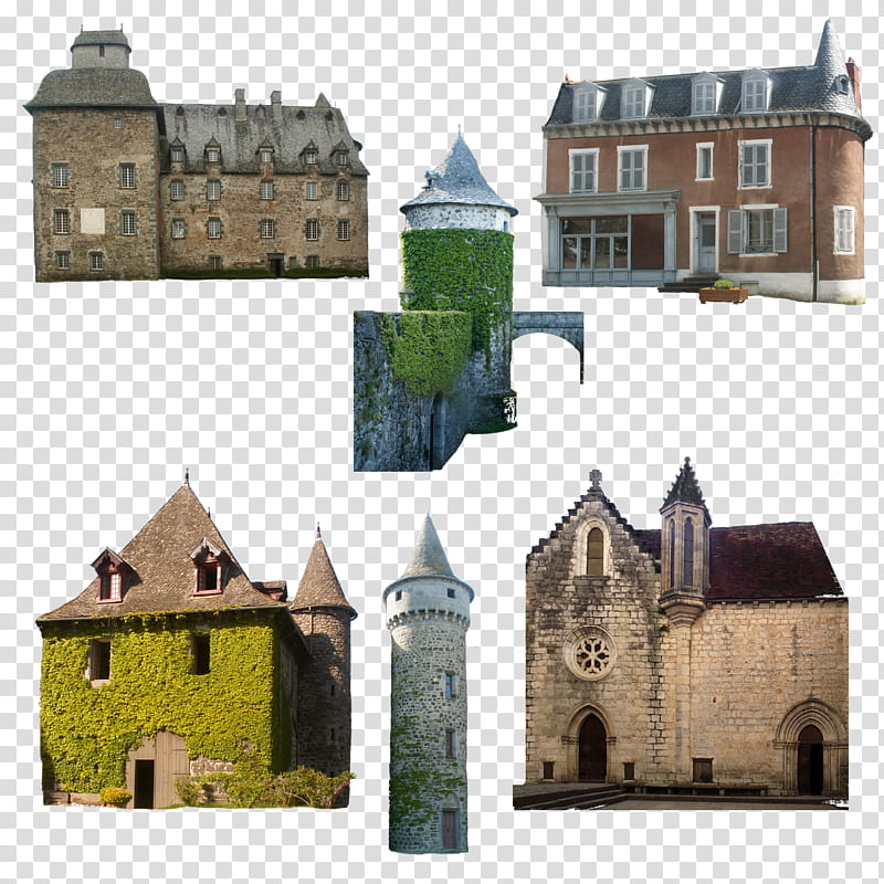 medieval houses , castle building lot transparent background PNG clipart