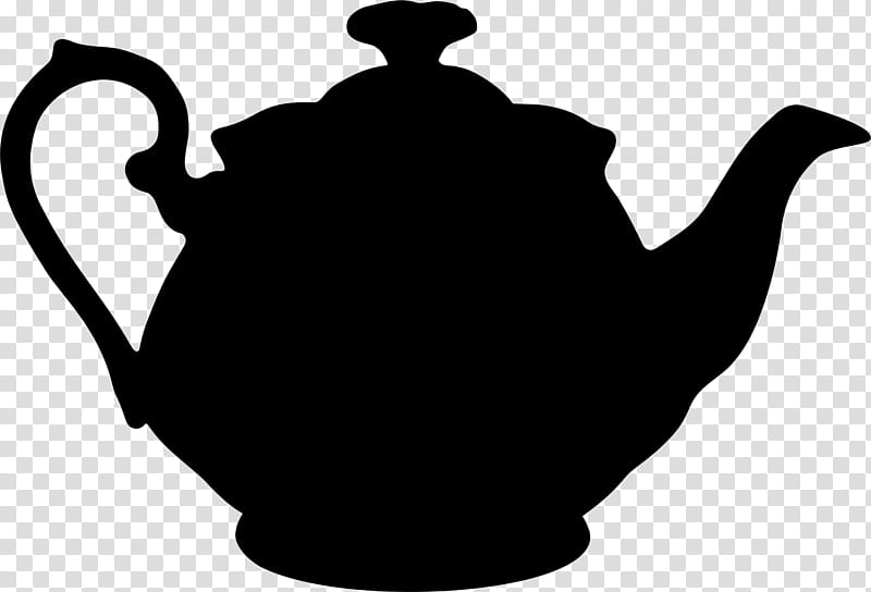 Tea Teapot, Drink, Teacup, Silhouette, Mug, Kettle, Tableware, Blackandwhite transparent background PNG clipart