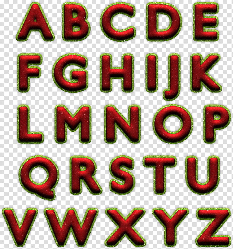 Alpha Holiday Glitter, alphabetical order transparent background PNG clipart