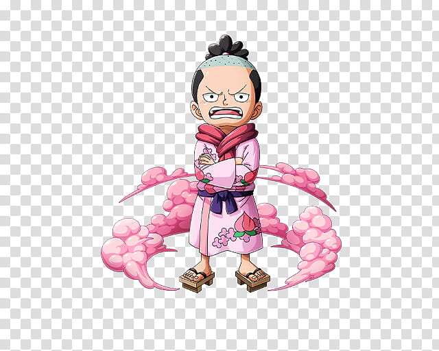 Momonosuke Kozuki, One Piece character wearing pink and red floral kimono transparent background PNG clipart