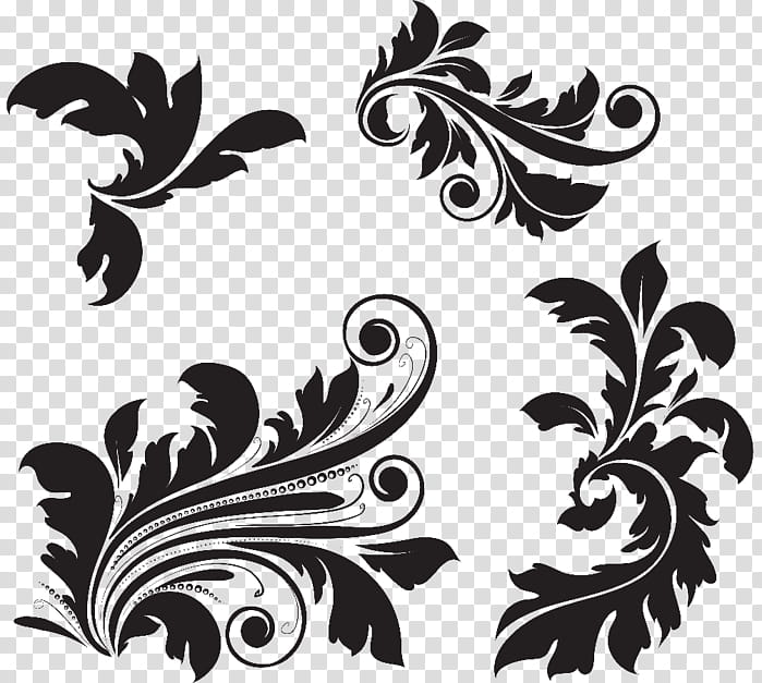 Black And White Flower, Ornament, Vignette, Flower Designs, Floral Design, Monogram, Black And White
, Leaf transparent background PNG clipart