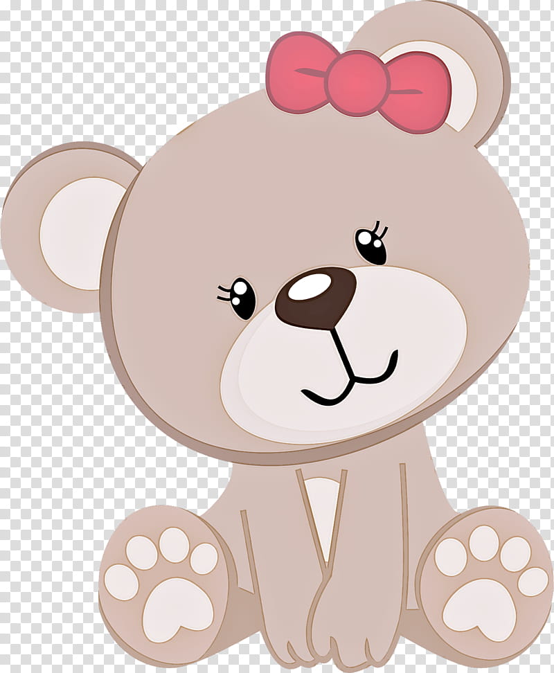 Teddy bear, Cartoon, Nose, Pink, Head, Brown, Cheek, Toy transparent background PNG clipart