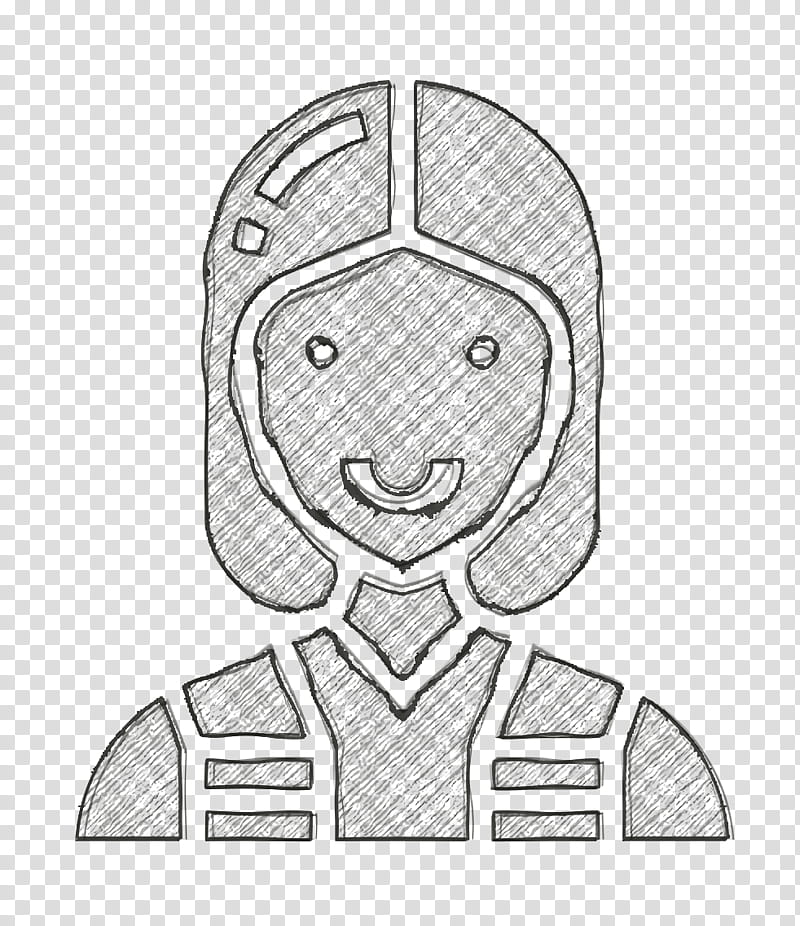 Electrician icon Careers Women icon Professions and jobs icon, Line Art, White, Head, Coloring Book, Drawing, Blackandwhite transparent background PNG clipart