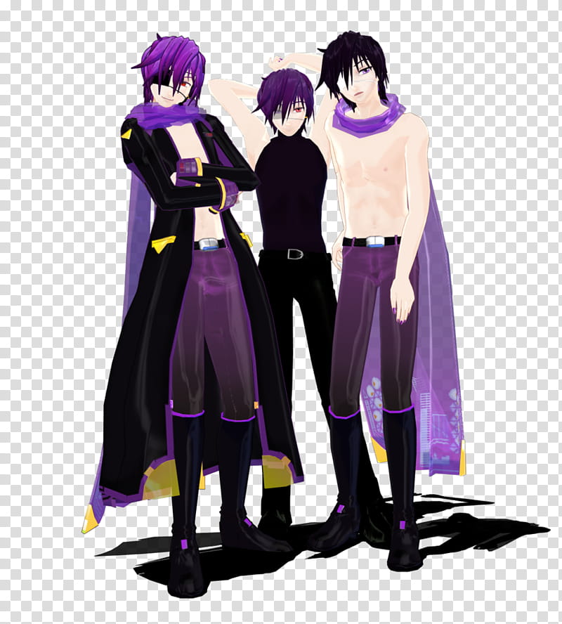 [MMD DL] Hzeo V Taito [MMD Newcomer], woman wearing black and purple dress illustration transparent background PNG clipart