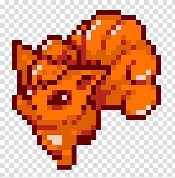 Vulpix sprite, orange animal pixel screenshot transparent background PNG clipart