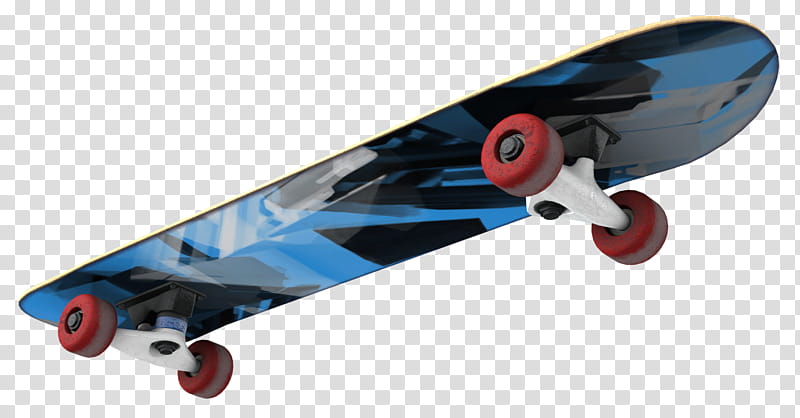 Skateboard , blue and black skateboard transparent background PNG clipart