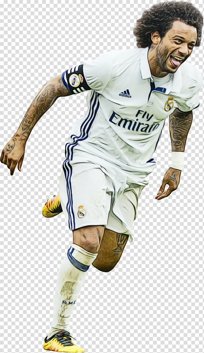 Real Madrid, Watercolor, Paint, Wet Ink, Marcelo Vieira, Real Madrid CF, Uefa Champions League, Football transparent background PNG clipart
