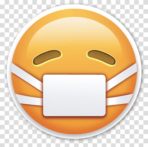 EMOJI STICKER , emoji wearing white face mask illustration transparent background PNG clipart