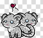 Shimeji Snow Leopard, two gray cats transparent background PNG clipart