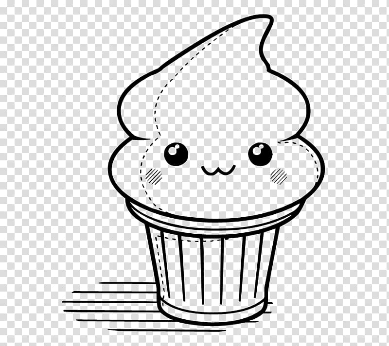 Cute, cupcake with face transparent background PNG clipart
