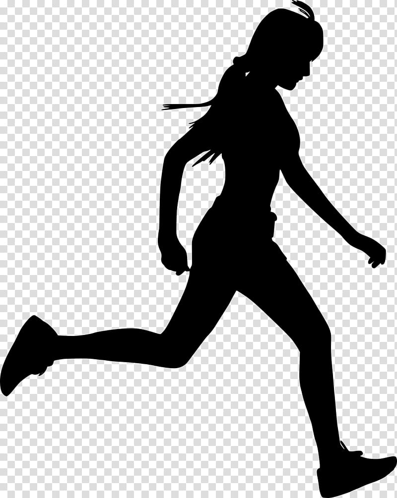 Girl, Silhouette, Woman, Female, Running, Lunge, Joint, Sprint transparent background PNG clipart