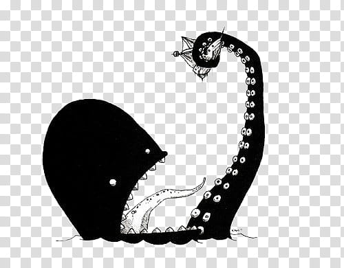 black sea monster illustration transparent background PNG clipart