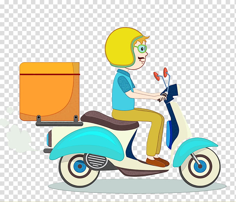 motor vehicle scooter mode of transport cartoon vehicle, Watercolor, Paint, Wet Ink, Riding Toy, Vespa transparent background PNG clipart