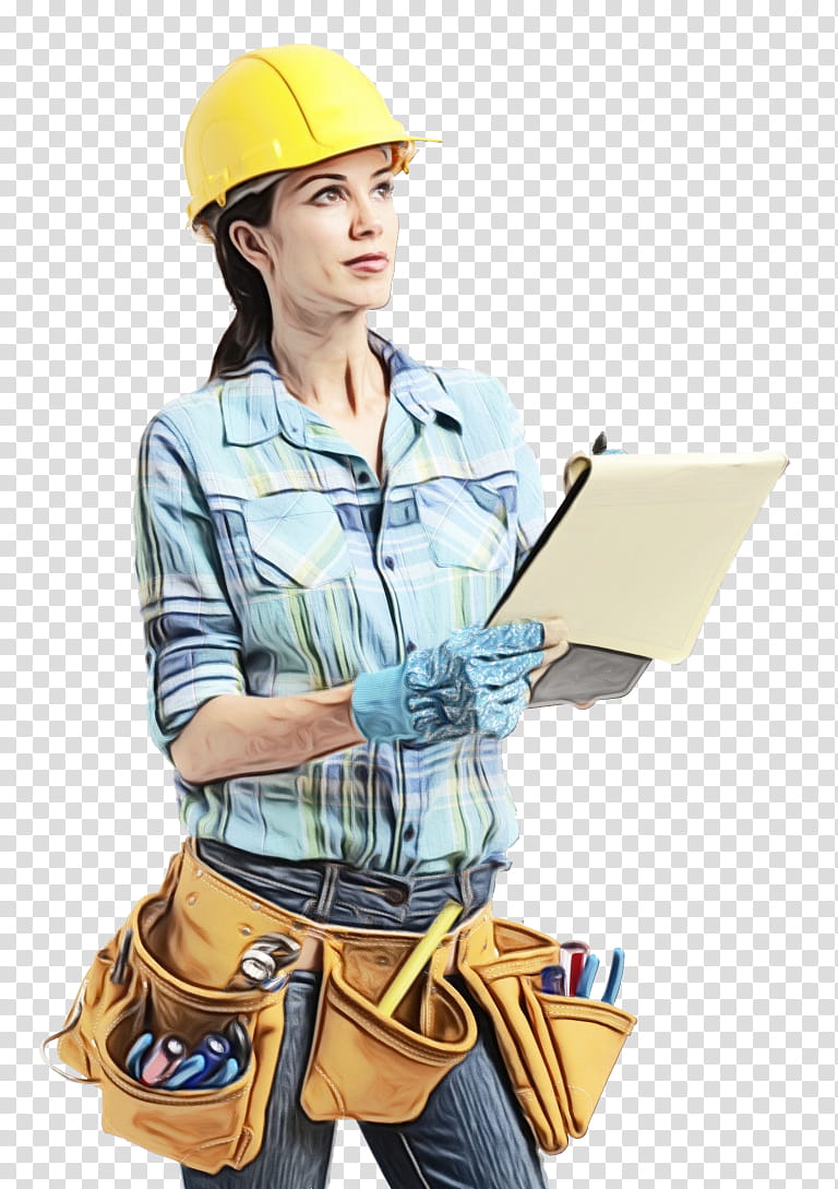 construction worker hard hat personal protective equipment hat workwear, Watercolor, Paint, Wet Ink, Engineer, Headgear, Bluecollar Worker, Fashion Accessory transparent background PNG clipart