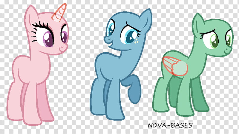 Base , three Little Pony characters transparent background PNG clipart