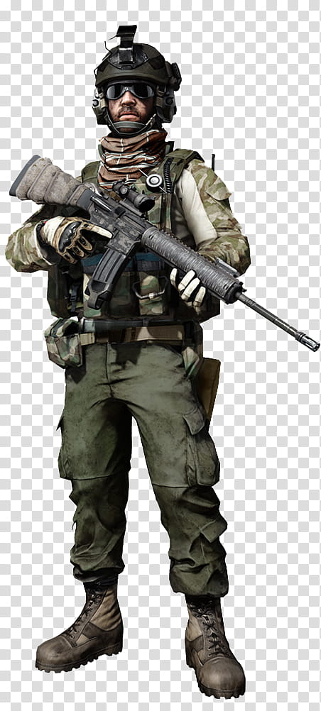 Battlefield  Soldiers rendered, man holding assault rifle illustration transparent background PNG clipart