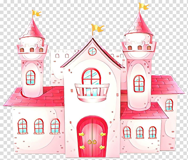 pink playset building tower, Cartoon, Place Of Worship transparent background PNG clipart