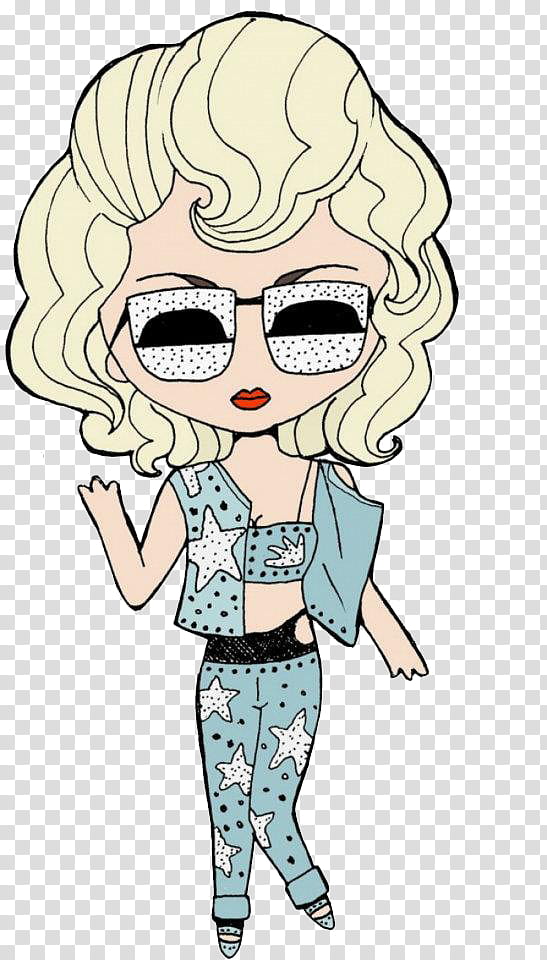 Caricaturas Lady Gaga, yellow haired girl character transparent background PNG clipart