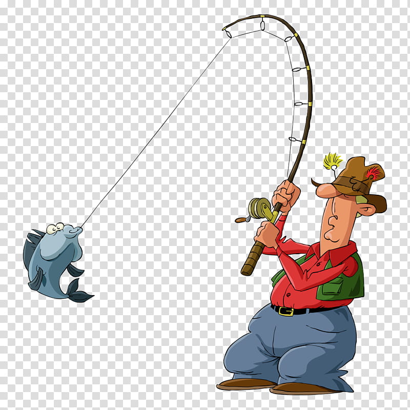 Fishing rod Fish hook Angling Fisherman, Cartoon fish hook Men, cartoon  Character, angle png