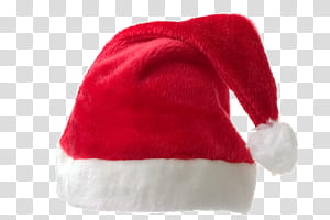 XMAS HATS, red and white Christmas Santa hat transparent background PNG clipart
