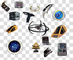 Star Trek Icons II, assorted gadgets, logo, and tools illustration transparent background PNG clipart thumbnail