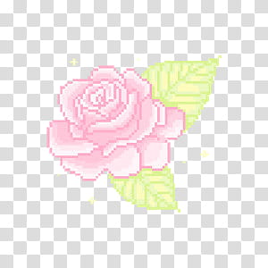 Pixel, pink rose artwork transparent background PNG clipart