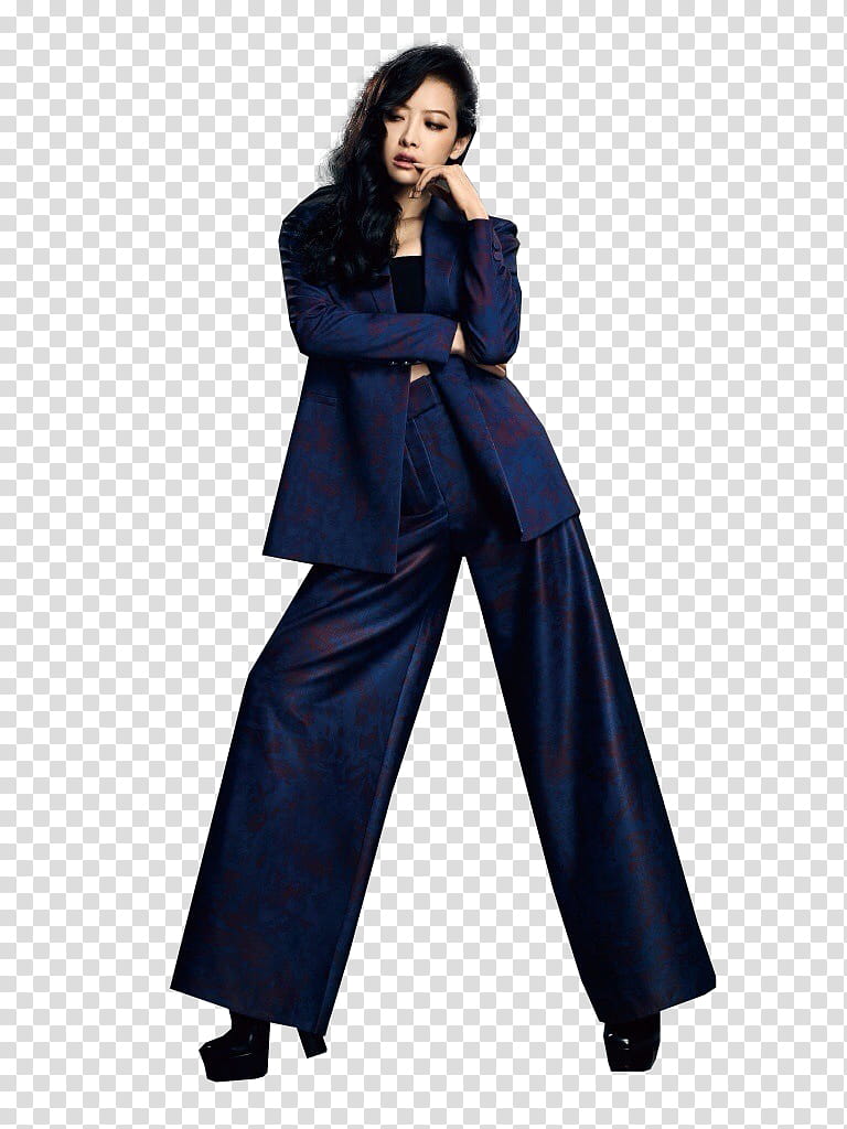 F X  S, woman wearing black blazer and pants transparent background PNG clipart