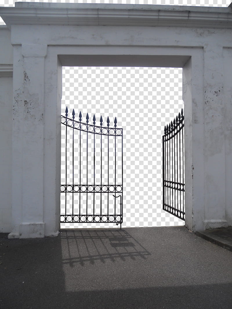 Open Gate  precut, black metal gate transparent background PNG clipart