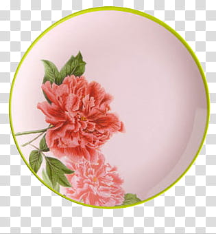 part, round red and white floral decorative plate transparent background PNG clipart