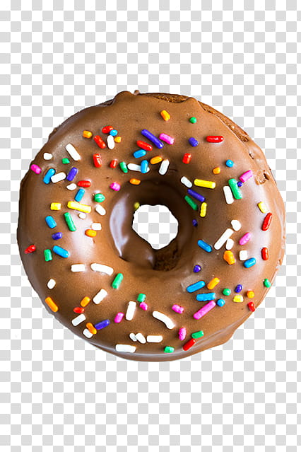 Donuts S, baked doughnut with sprinkles on top transparent background PNG clipart