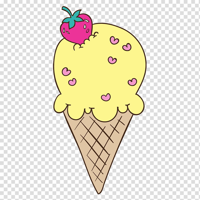 Ice Cream Cone, Ice Cream Cones, Strawberry Ice Cream, Dessert, Italian Cuisine, Food, Cartoon, Color transparent background PNG clipart