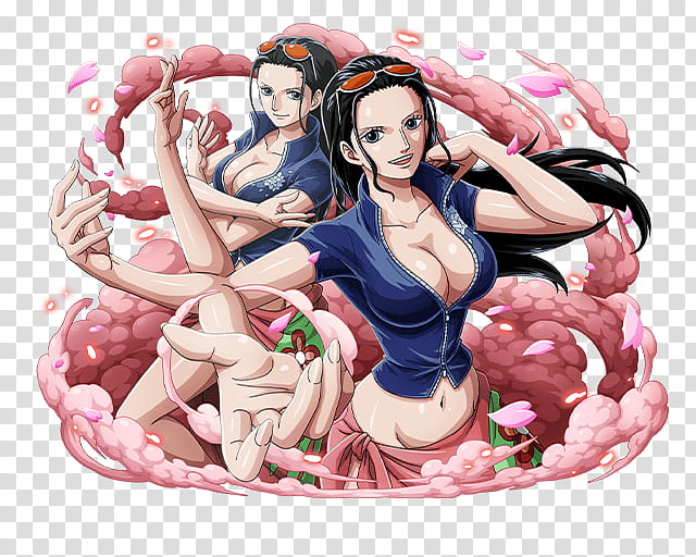Nico Robin, black-haired woman anime character illustration transparent background PNG clipart