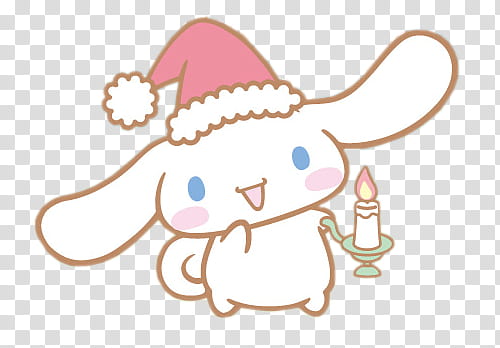 Cute Christmas xp, white rabbit wearing Santa hat illustration transparent background PNG clipart