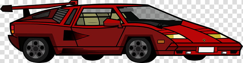 TD Lamborghini Countach, red sports car transparent background PNG clipart