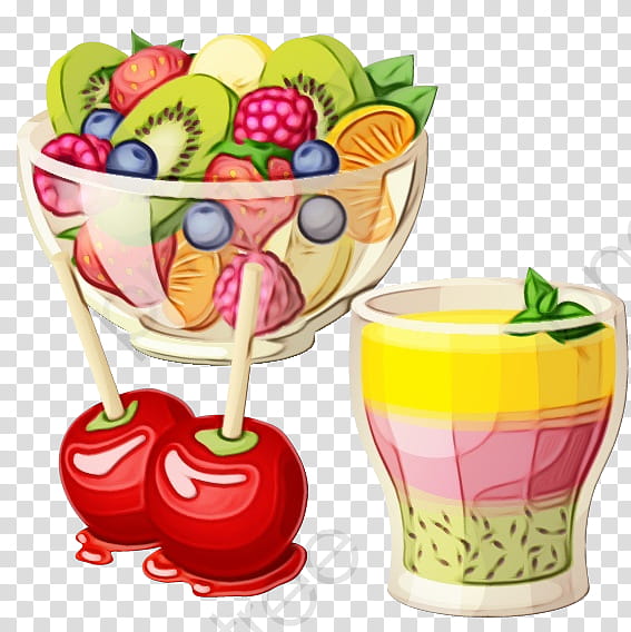 Juice, Watercolor, Paint, Wet Ink, Greek Salad, Fruit Salad, Food, Apple transparent background PNG clipart