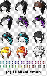 mixed hair and custom eyes, assorted-colored hair styles illustration transparent background PNG clipart