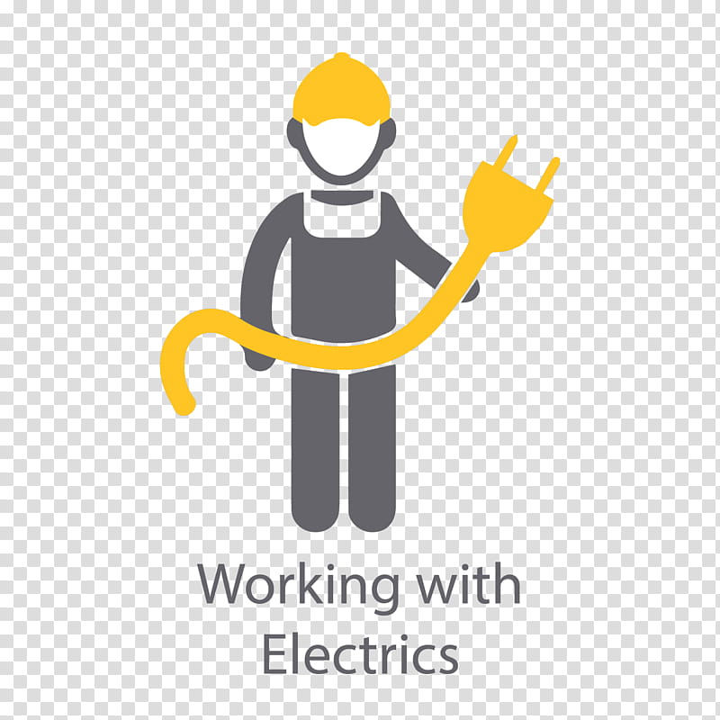 Electricity Logo, Tshirt, Man, Electrician, Single Person, Electrical Connector, Customer Service, Smile transparent background PNG clipart