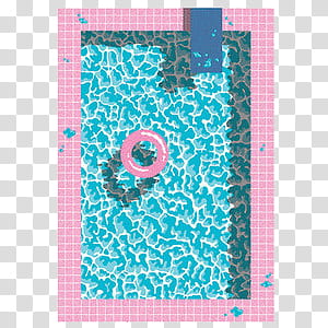 Aesthetic, blue and pink swimming pool illustration transparent background PNG clipart