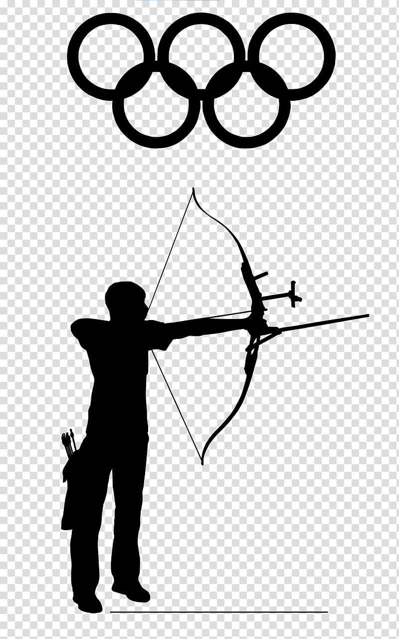 Bow And Arrow, Silhouette, Target Archery, Line, Line Art, Blackandwhite transparent background PNG clipart