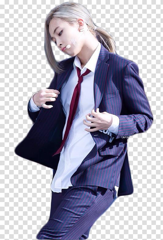 Jeonghan Seventeen, woman wearing blue suit jacket transparent background PNG clipart
