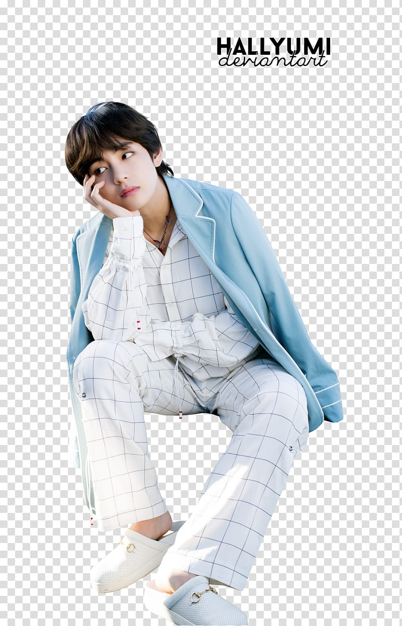 Taehyung BTS TH ANNIVERSARY, men's blue pants transparent background PNG clipart
